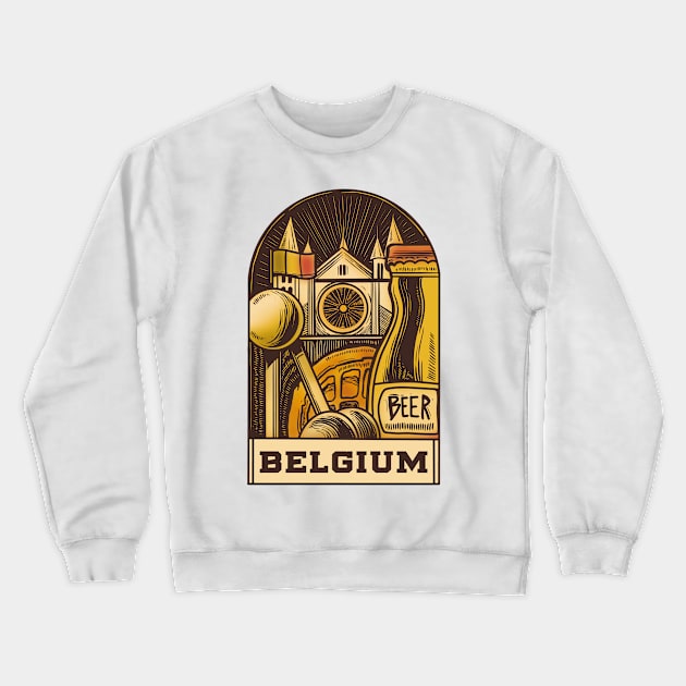 Belgium P R t shirt Crewneck Sweatshirt by LindenDesigns